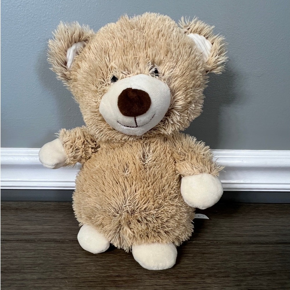 Spark Create Imagine Teddy Bear Plush Rattle Tan Shaggy Crinkle Ears